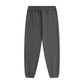 Dark gray jogger pants with an elastic waistband and elastic cuffs, shown flat against a solid white background.