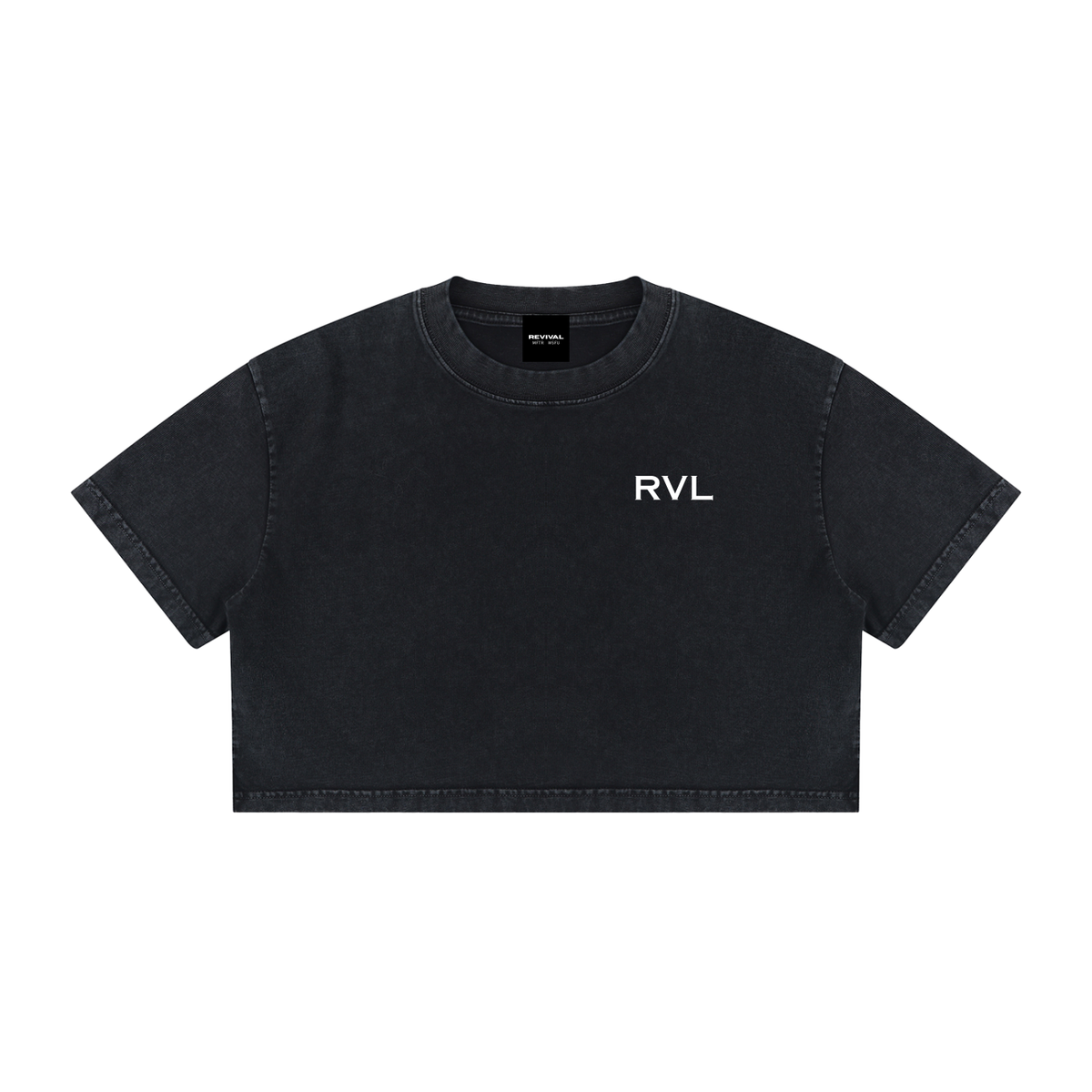 Women's Mineral Wash Cotton Crop T-Shirt RVL logo