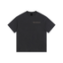 A dark charcoal gray short-sleeve t-shirt with &