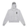 Fleeced Zip-Up Cropped Hoodie Crest logo