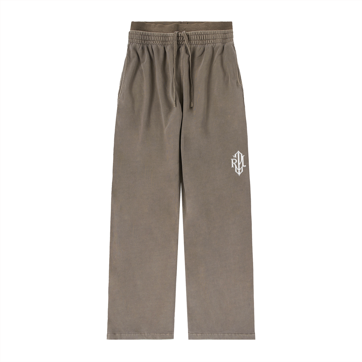 Women's Vintage Washed Waist Pants with Crest logo