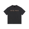 A dark charcoal gray crewneck t-shirt with the text 'MFTR WSFU' printed across the chest in a metallic gold and silver gothic font, displayed on a clean white background.