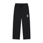Black pants with a logo on a white background