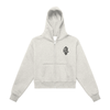 Fleeced Zip-Up Cropped Hoodie Crest logo