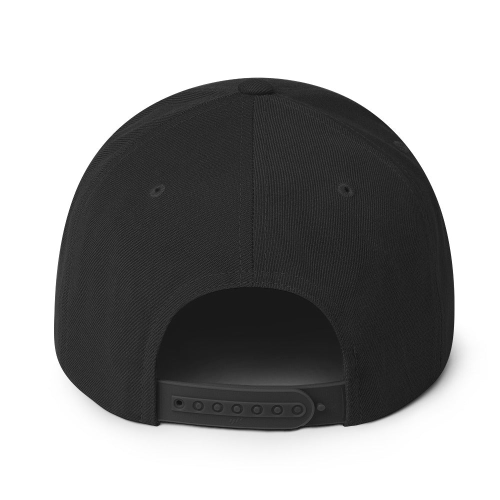 RVL snapback cap structured fit back of hat