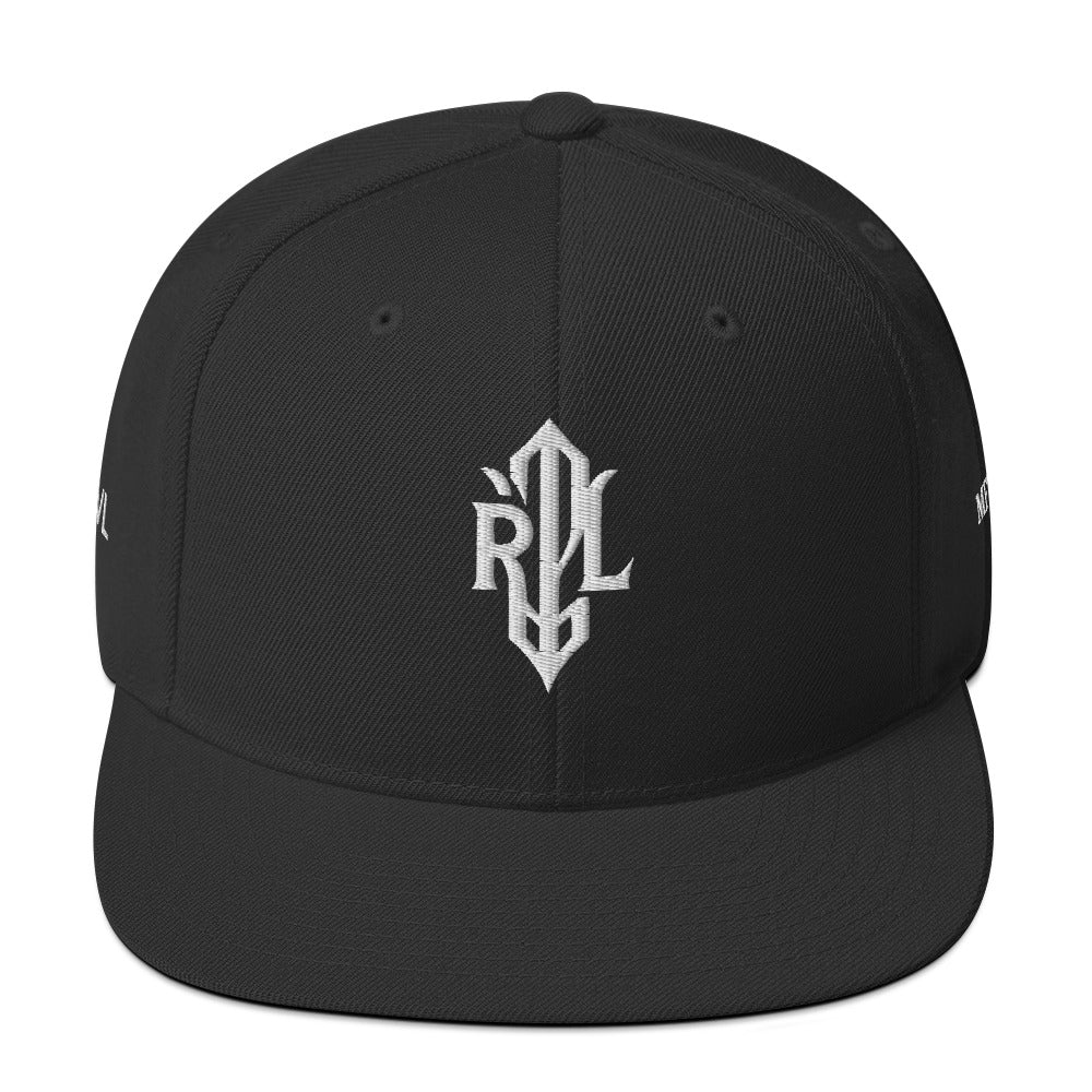 RVL Snapback Hat black Revival MFTR logo front view