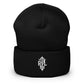 RVL cuffed beanie black Revival MFTR logo front view