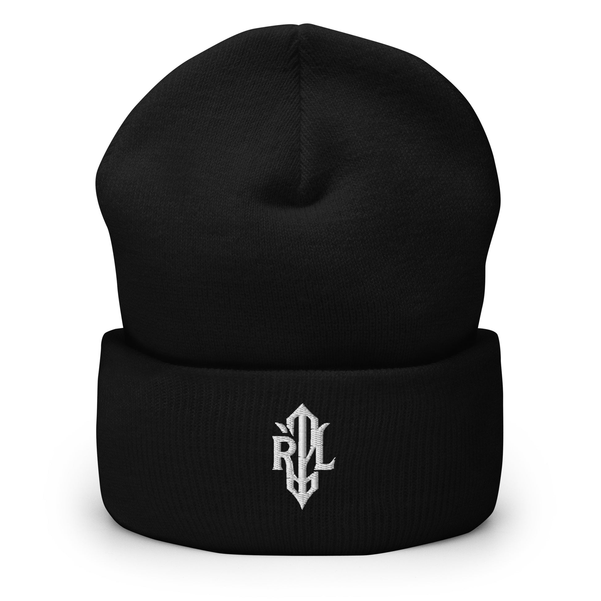 RVL cuffed beanie black Revival MFTR logo front view