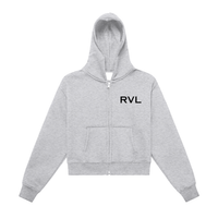 Fleeced Zip-Up Cropped Hoodie RVL logo