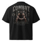 Combat Throne oversized black graphic tee featuring seated fighter artwork from REVIVAL MFTR Combat Division Chapter II