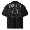 Combat Throne oversized black graphic tee featuring seated fighter artwork from REVIVAL MFTR Combat Division Chapter II