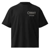 Combat Throne oversized black graphic tee front logo