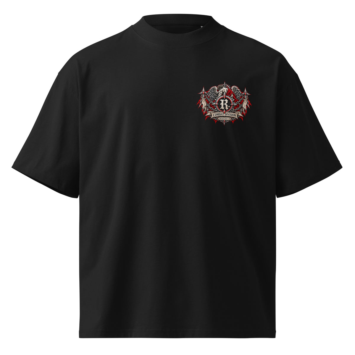 Combat Reborn oversized black graphic tee
